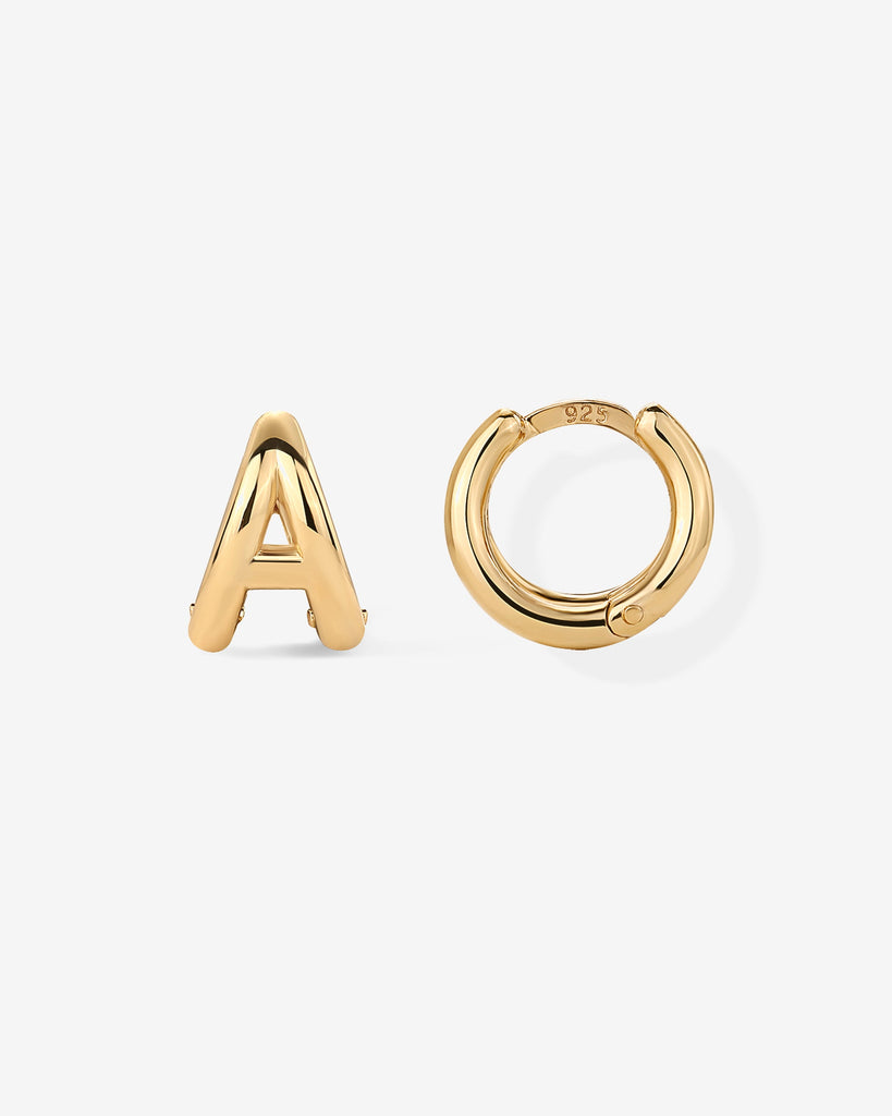 Initial Huggies #Variant_Yellow Gold/A Huggie 