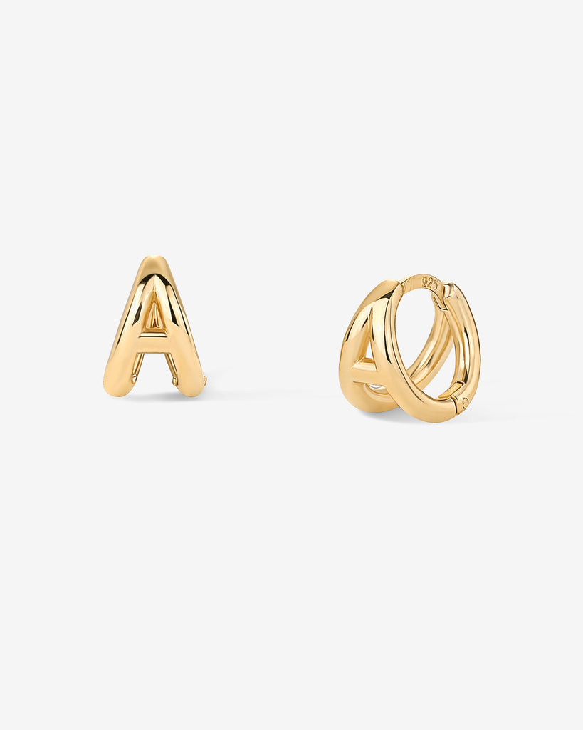 Initial Huggies #Variant_Yellow Gold/A Huggie 