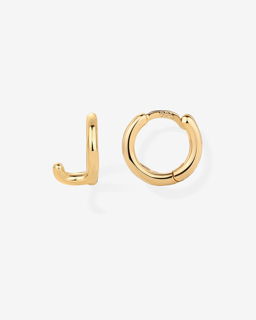Initial Huggies #Variant_Yellow Gold/J Huggie 