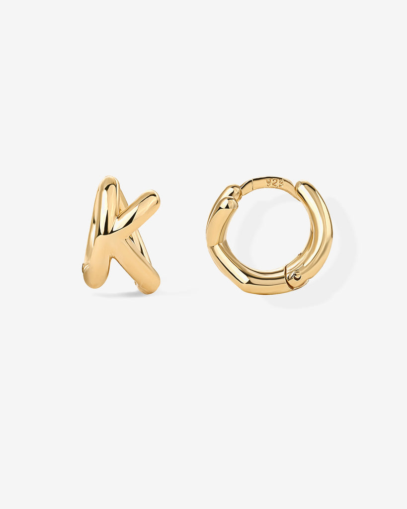 Initial Huggies #Variant_Yellow Gold/K Huggie 