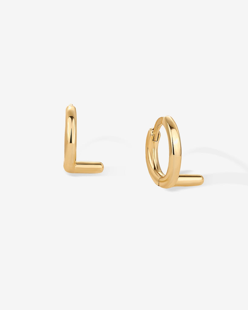 Initial Huggies #Variant_Yellow Gold/L Huggie 