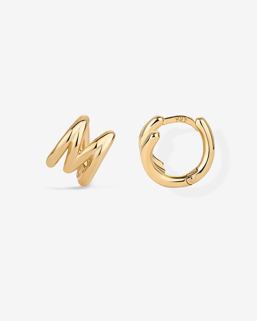 Initial Huggies #Variant_Yellow Gold/M Huggie 