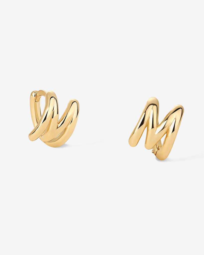 Initial Huggies #Variant_Yellow Gold/M Huggie 