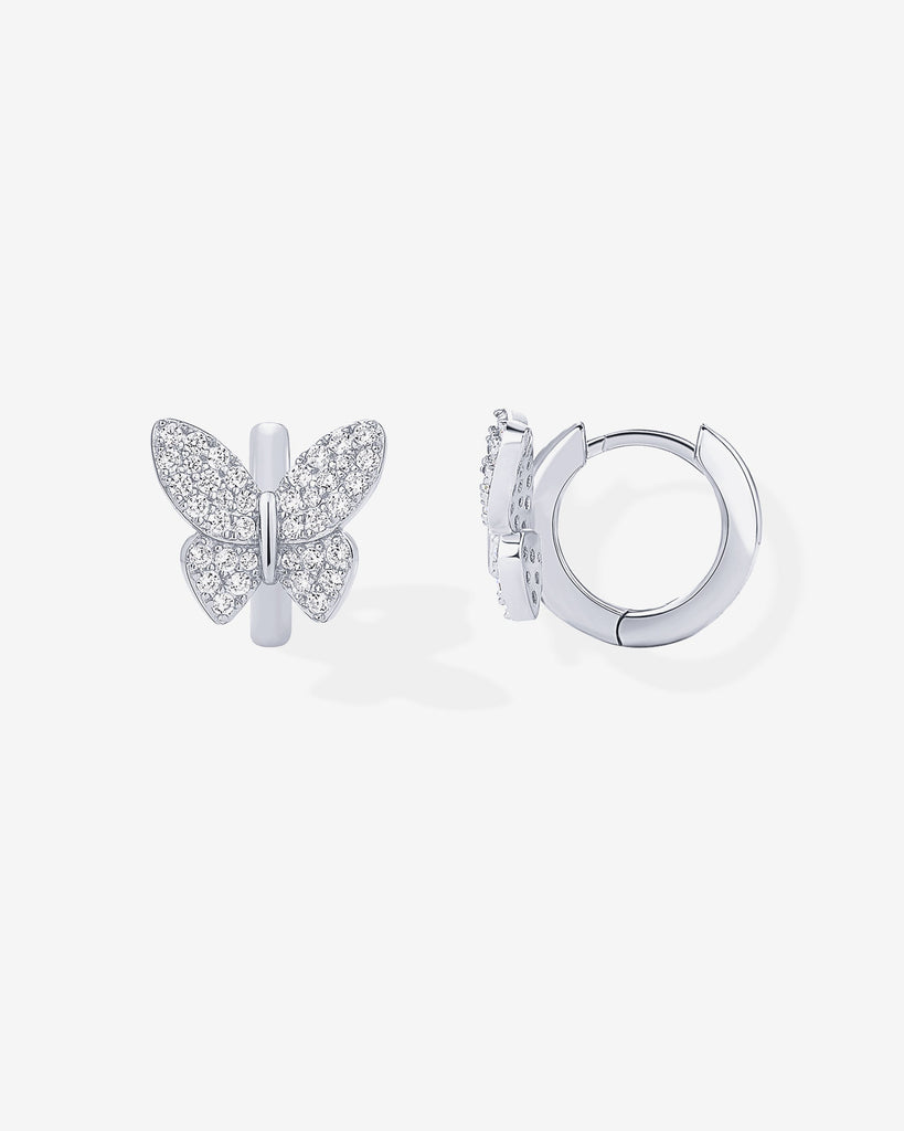 Sparkle Butterfly Huggies #Variant_White Gold Huggie 