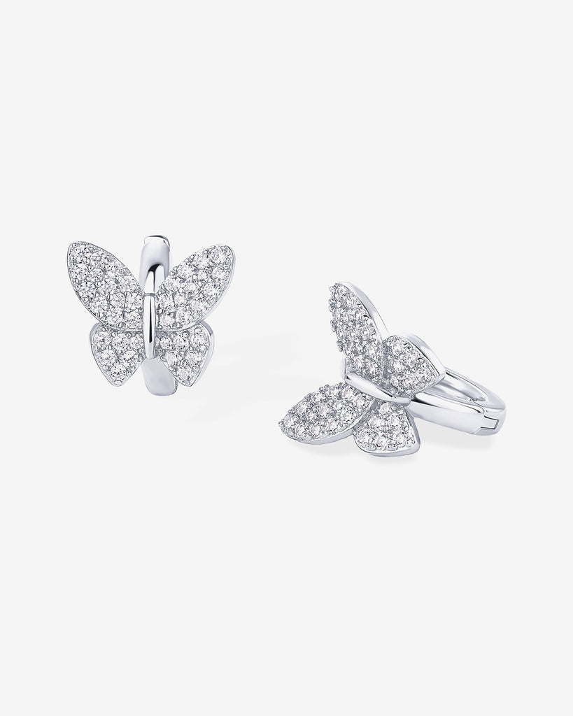 Sparkle Butterfly Huggies #Variant_White Gold Huggie 
