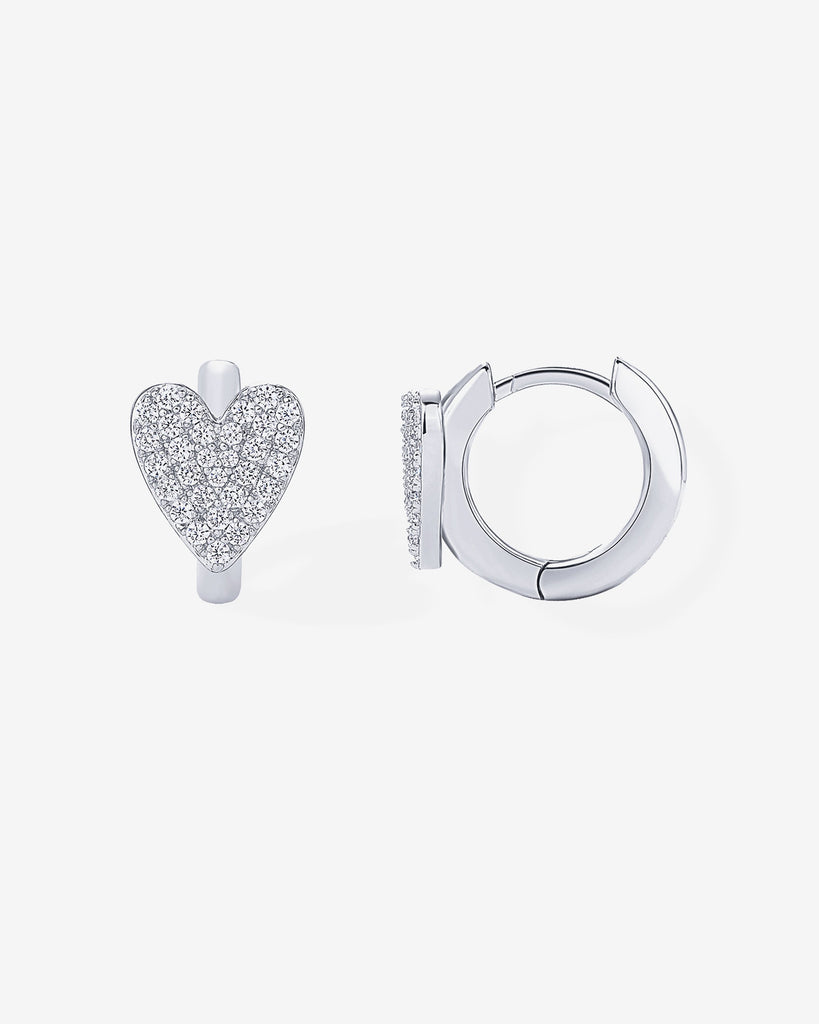 Sparkle Heart Huggies #Variant_White Gold Huggie 
