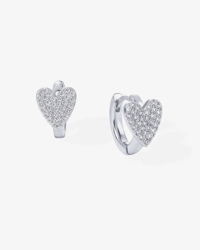 Sparkle Heart Huggies #Variant_White Gold Huggie 