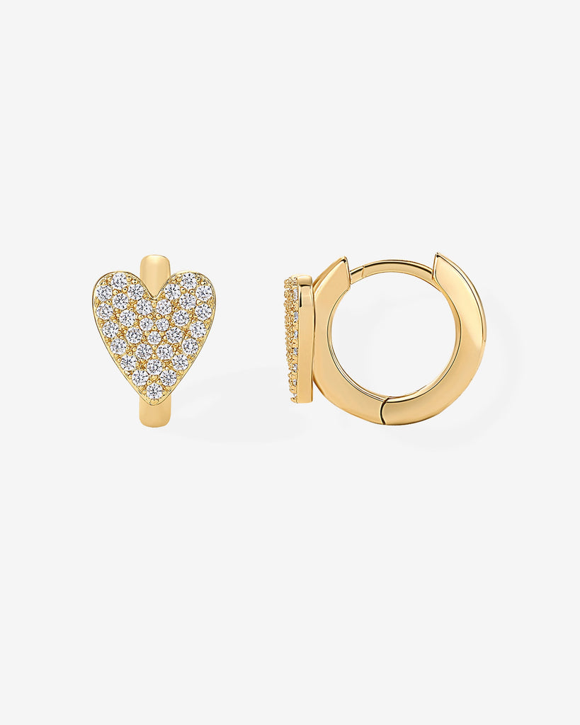 Sparkle Heart Huggies #Variant_Yellow Gold Huggie 