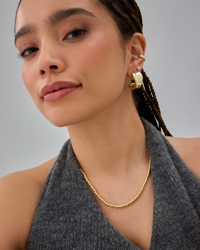 Ball Beaded Choker #Variant_White Gold Choker 