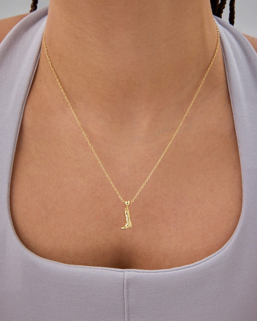 Cowgirl Charm Necklace #Variant_White Gold Charms 