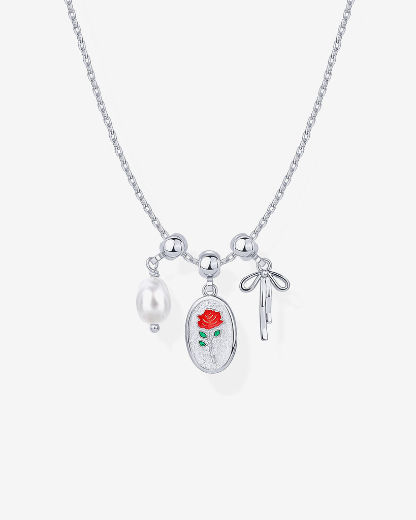 Coquette Charm Necklace #Variant_White Gold Charms 