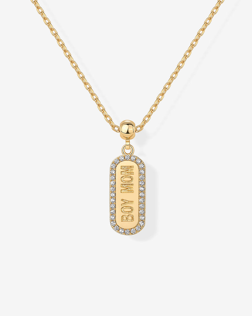 Boy Mom Charm Necklace #Variant_Yellow Gold Charms 