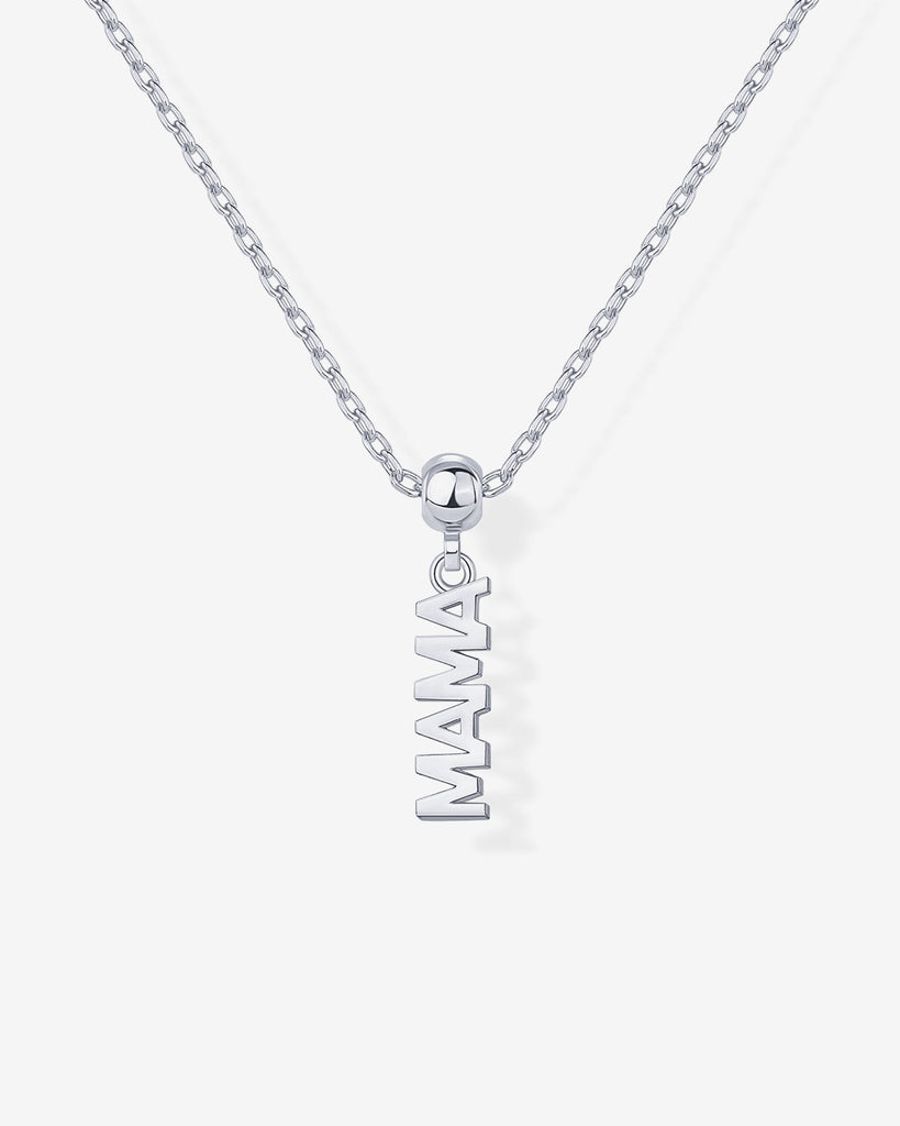 Mama Charm Necklace #Variant_White Gold Charms 