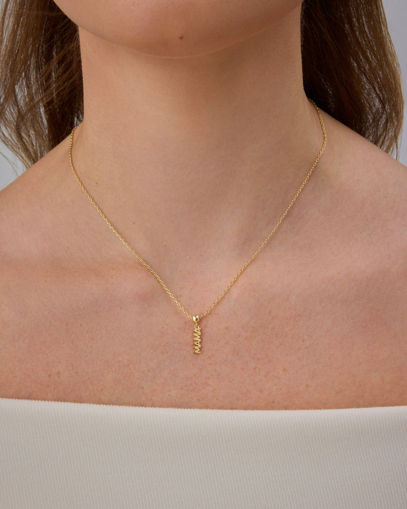 Mama Charm Necklace #Variant_White Gold Charms 