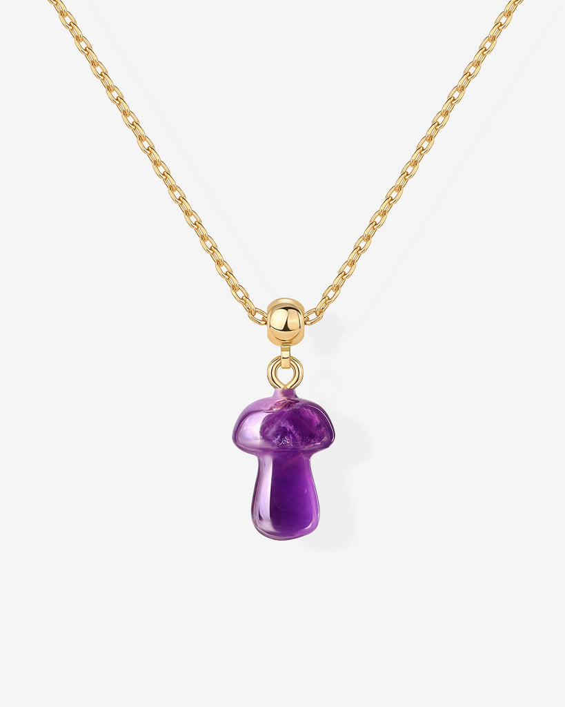 Gemstone Shroom Necklace #Variant_Yellow Gold/AM Charms 