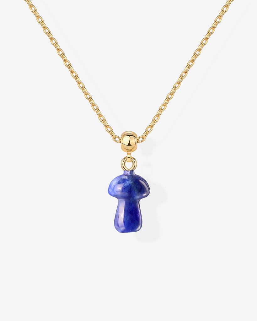 Gemstone Shroom Necklace #Variant_Yellow Gold/SOD Charms 