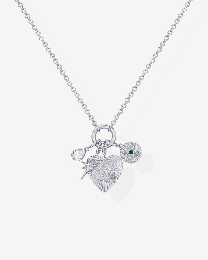 Cluster Charm Necklace #Variant_White Gold Charms 