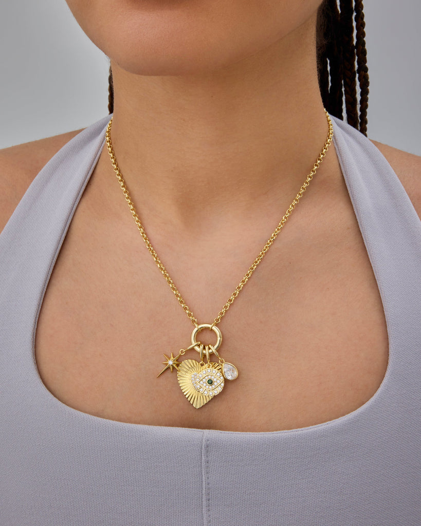 Cluster Charm Necklace #Variant_White Gold Charms 