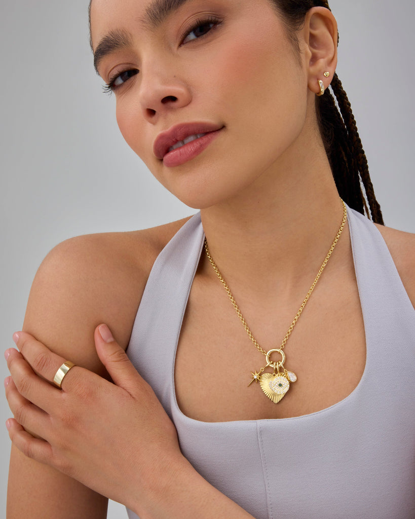 Cluster Charm Necklace #Variant_White Gold Charms 