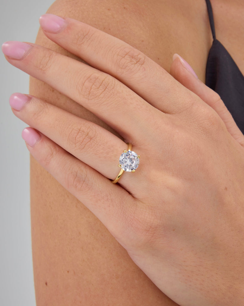 Round Solitaire Engagement Ring #Variant_White Gold Engagement 