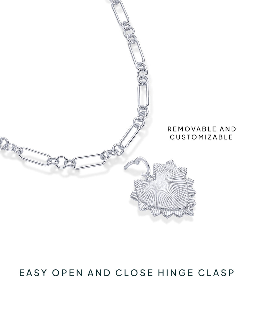 Chunky Charm Necklace #Variant_White Gold  