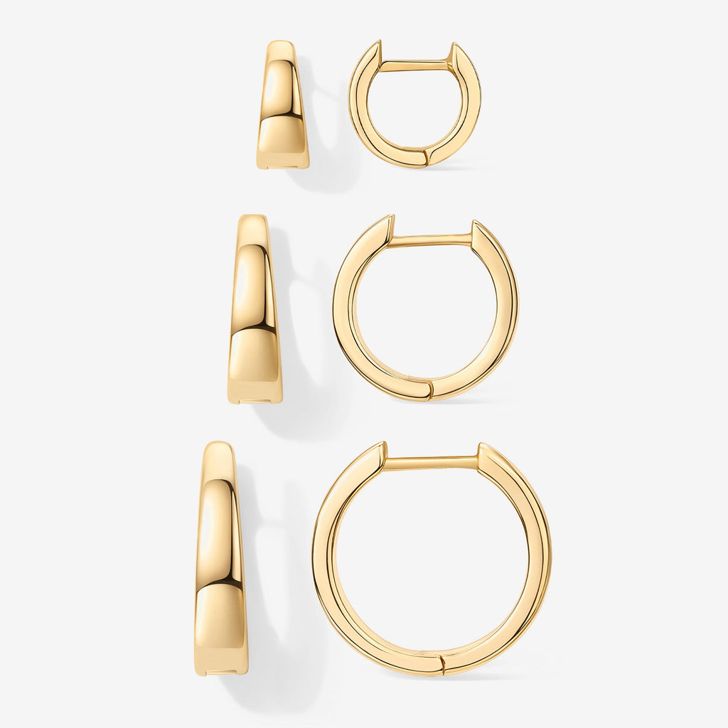 Riley Hoops Earring Pack #Variant_Yellow Gold  