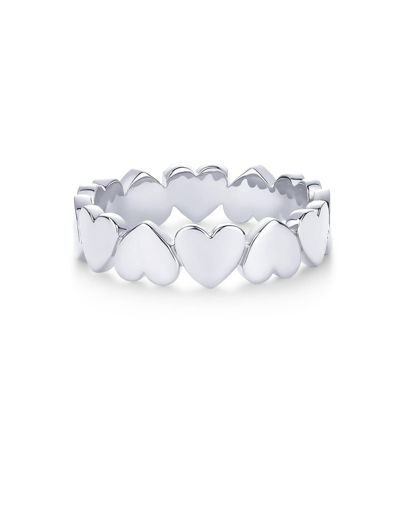 Heart Heart Stackable Ring #Variant_White Gold Rings 