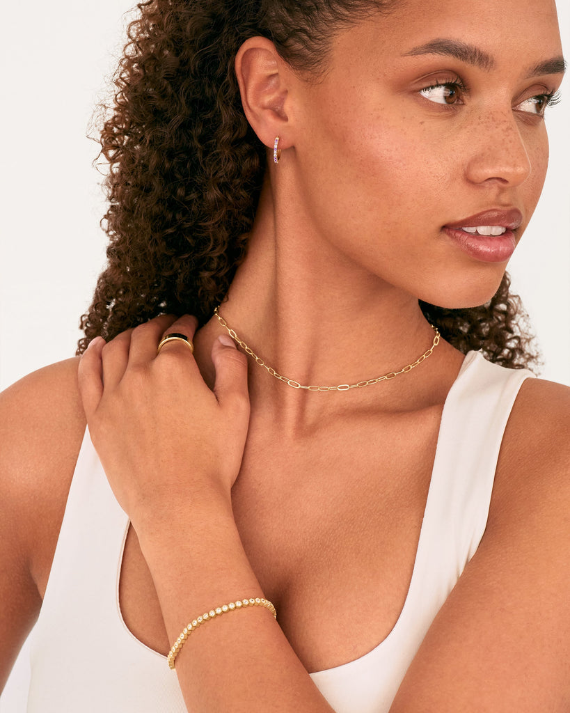 Honeycomb Tennis Bracelet #Variant_Yellow Gold  