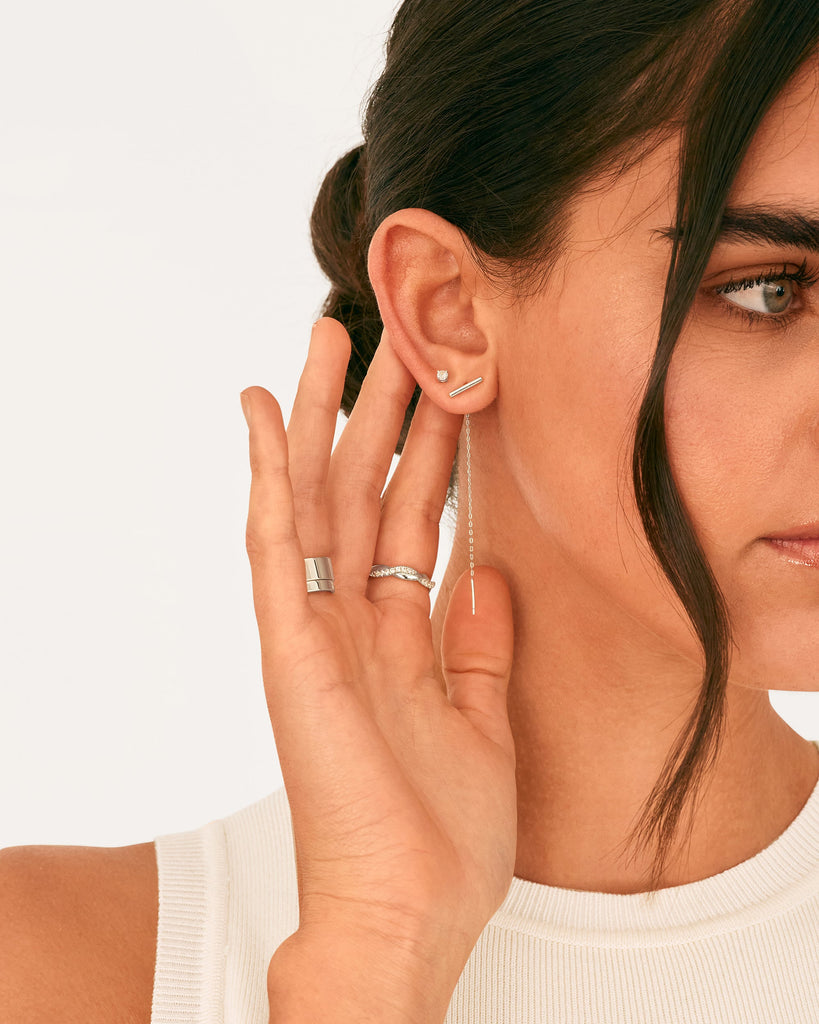 Ethereal Threader Earrings #Variant_White Gold Earring 