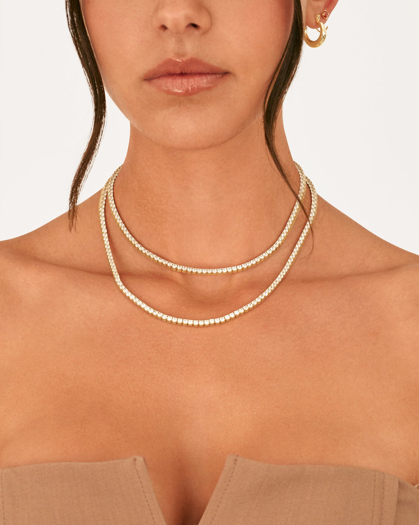 Tennis Necklace #Variant_Yellow Gold Necklace 