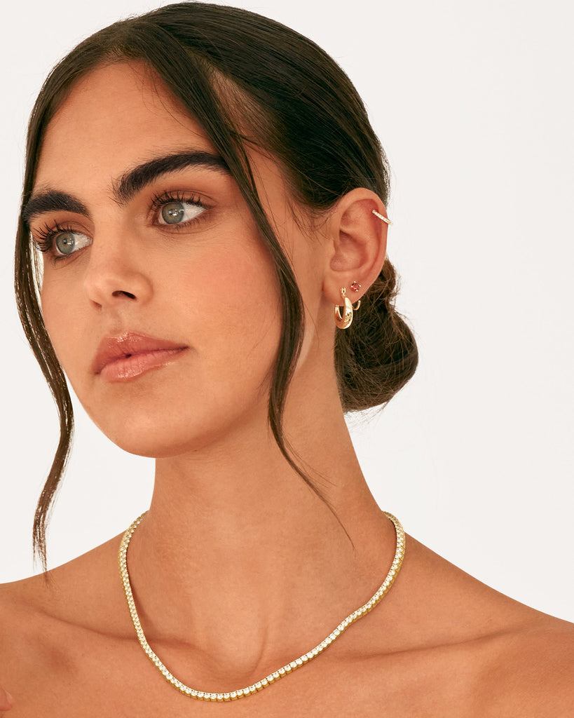 Tennis Necklace #Variant_Yellow Gold Necklace 