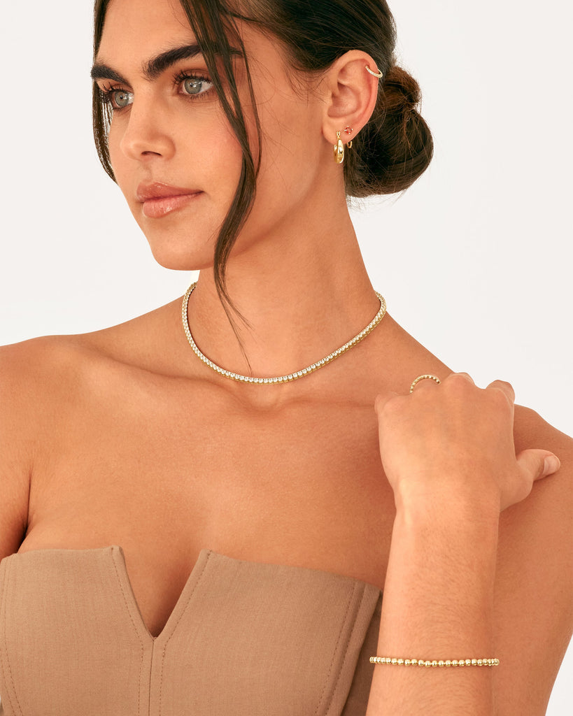 Tennis Necklace #Variant_Yellow Gold Necklace 