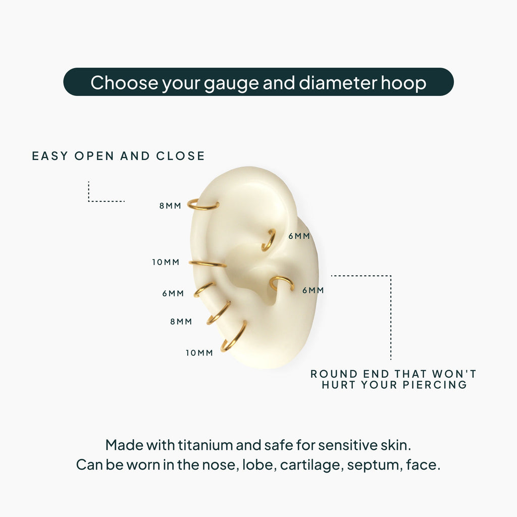 Essential Titanium Clicker Piercings #Variant_Yellow Gold/6 Millimeters/18 Gauge (1mm Thick)  