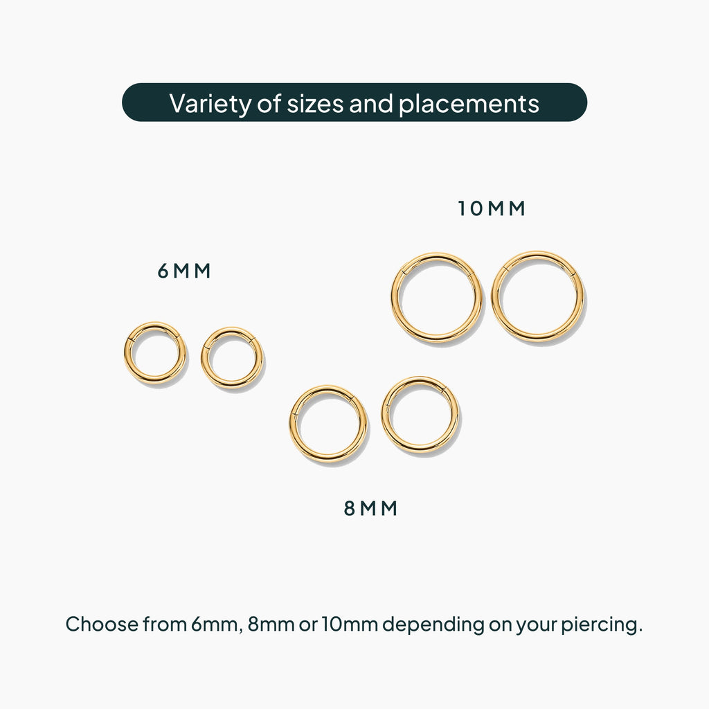 Essential Titanium Clicker Piercings #Variant_Yellow Gold/8 Millimeters/16 Gauge (1.2mm Thick)  