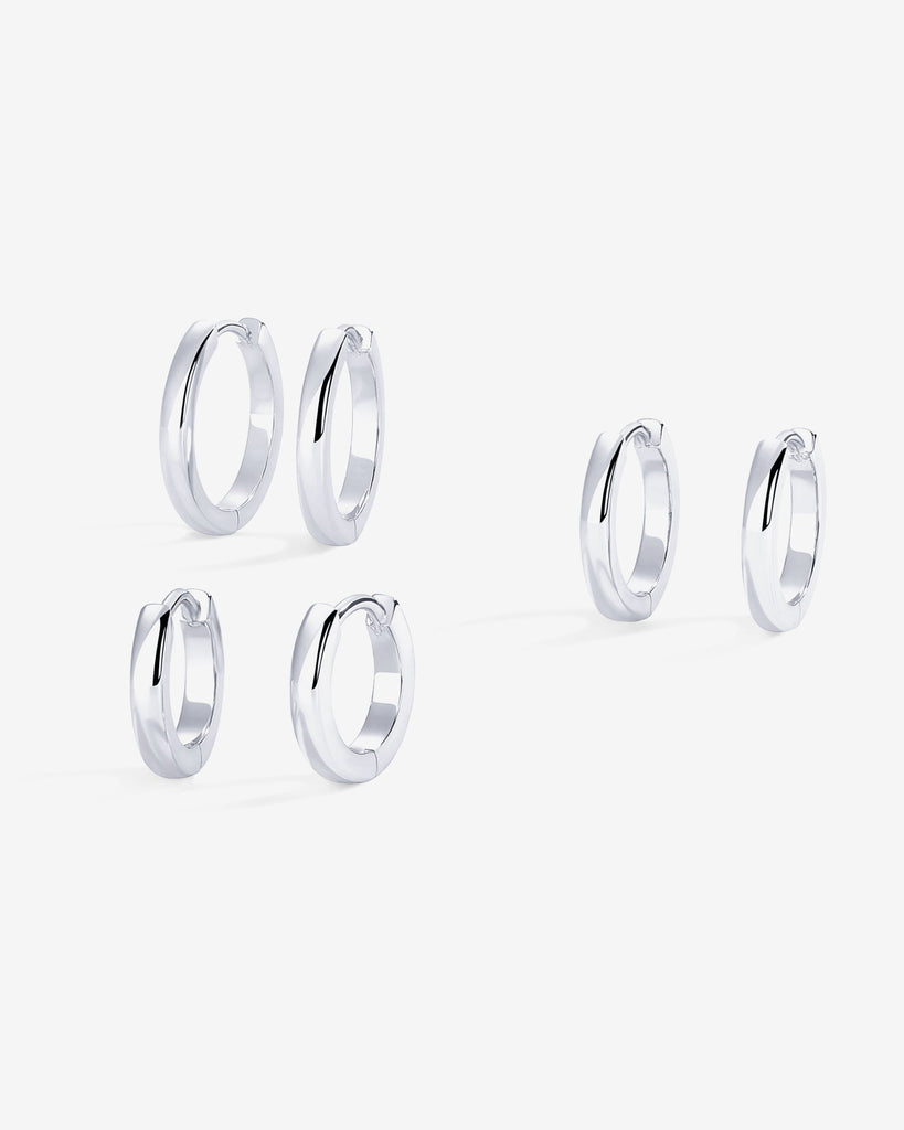 Huggie Hoop Pack #Variant_White Gold  