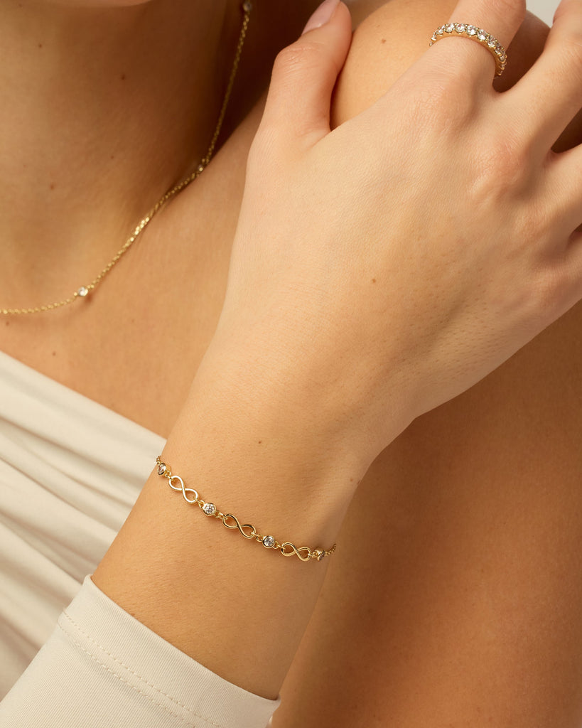 Infinity Station Chain Bracelet #Variant_Yellow Gold  