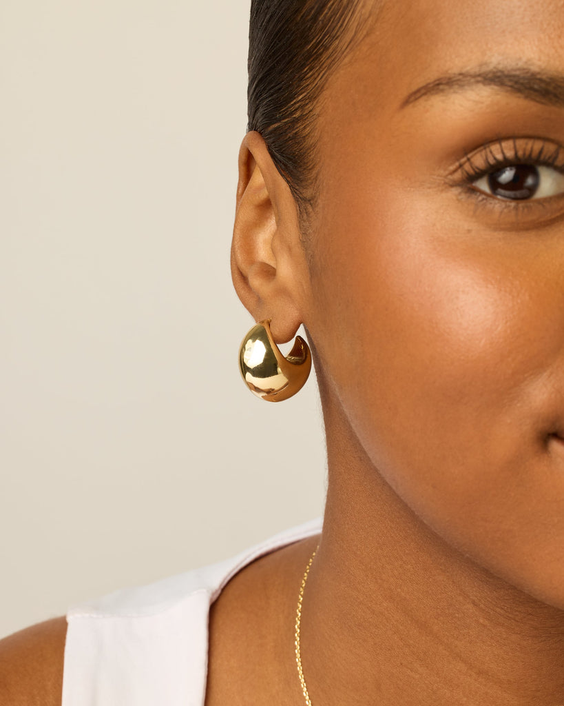 Chunky Dome Hoop Earrings #Variant_Yellow Gold   