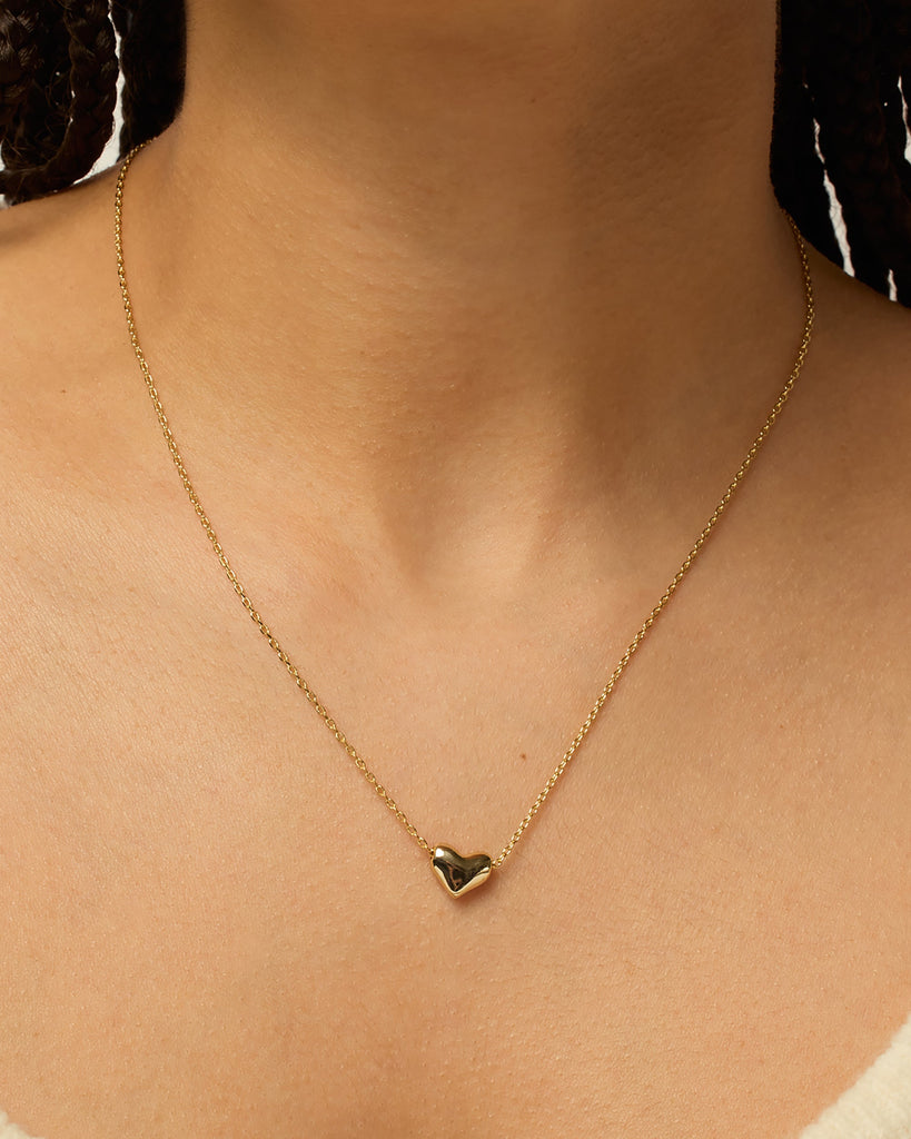 Tiny Heart Charm Necklace #Variant_Yellow Gold  