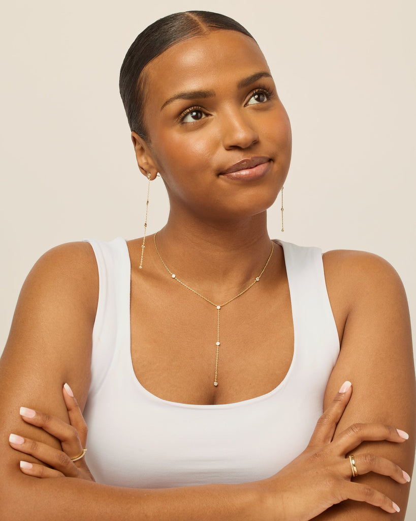 Lariat Station Necklace #Variant_Yellow Gold  