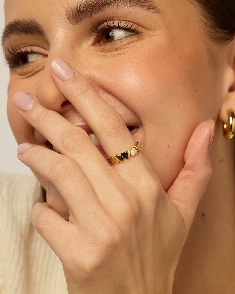 Heart Heart Stackable Ring #Variant_Yellow Gold Rings 