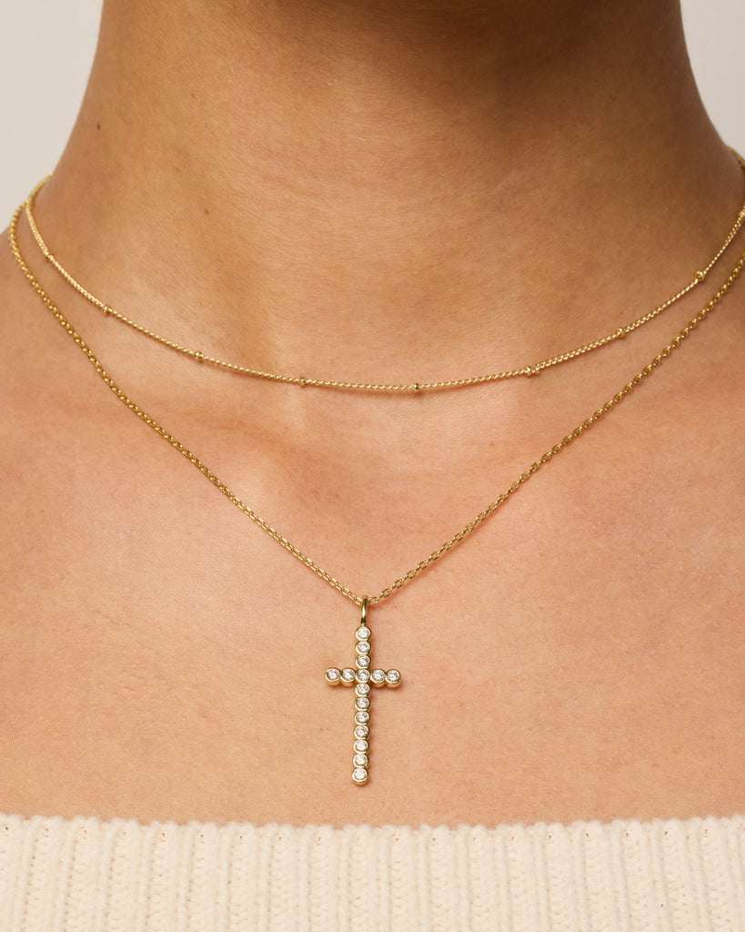 Cross Bezel Pendant #Variant_White Gold  
