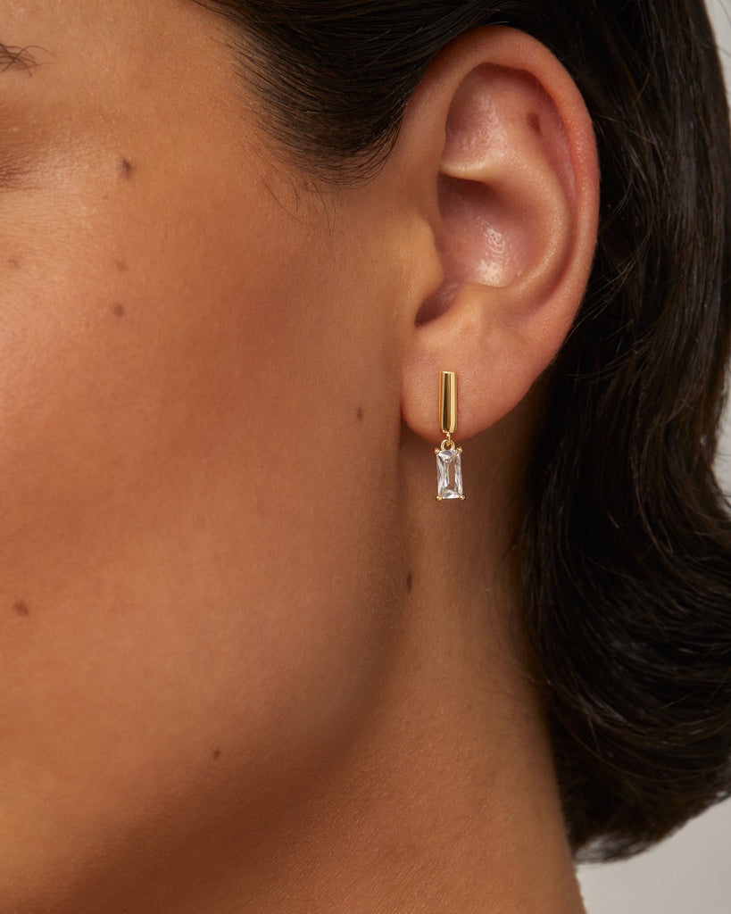 Baguette Dangle Flat Backs #Variant_White Gold  