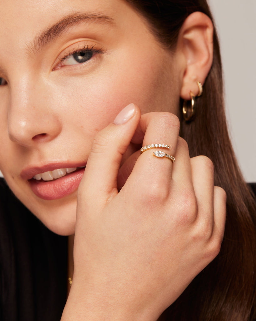 Marquise Crossover Ring #Variant_White Gold  