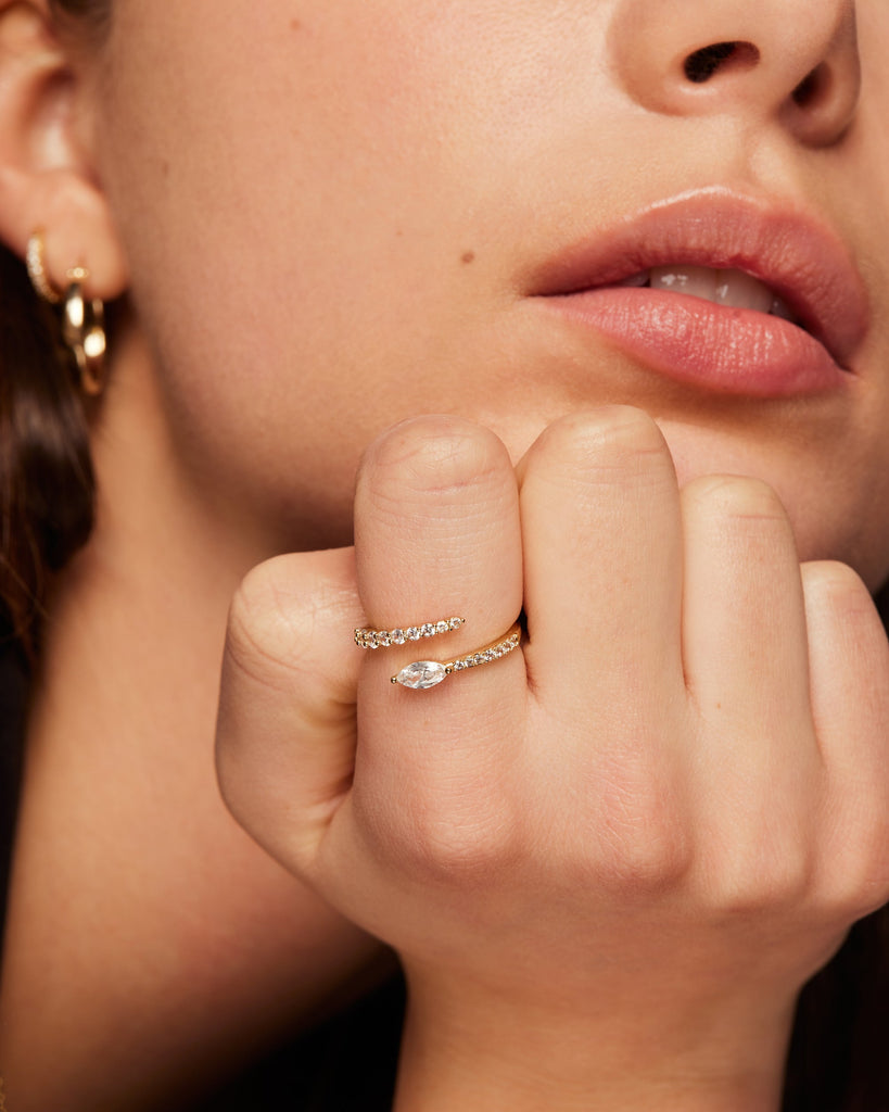 Marquise Crossover Ring #Variant_White Gold  