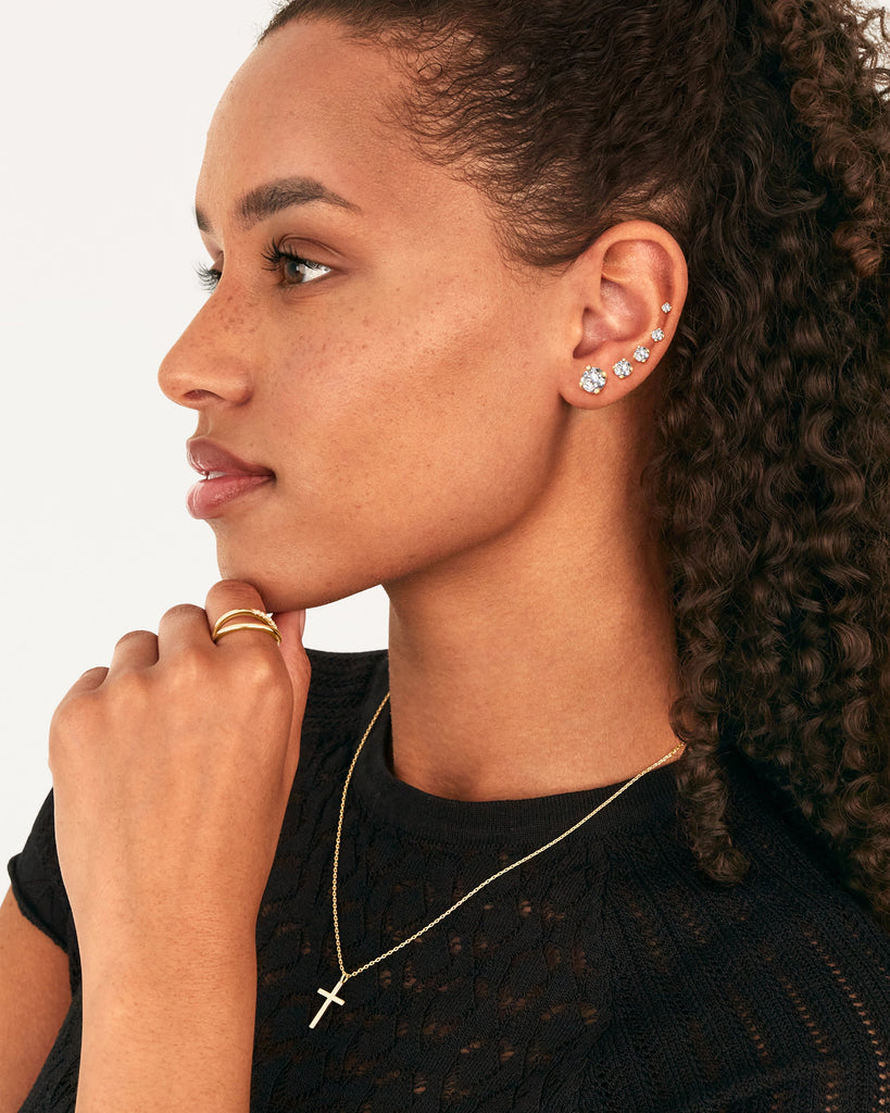 5 Pairs Stud Earring Pack #Variant_Yellow Gold Earring 