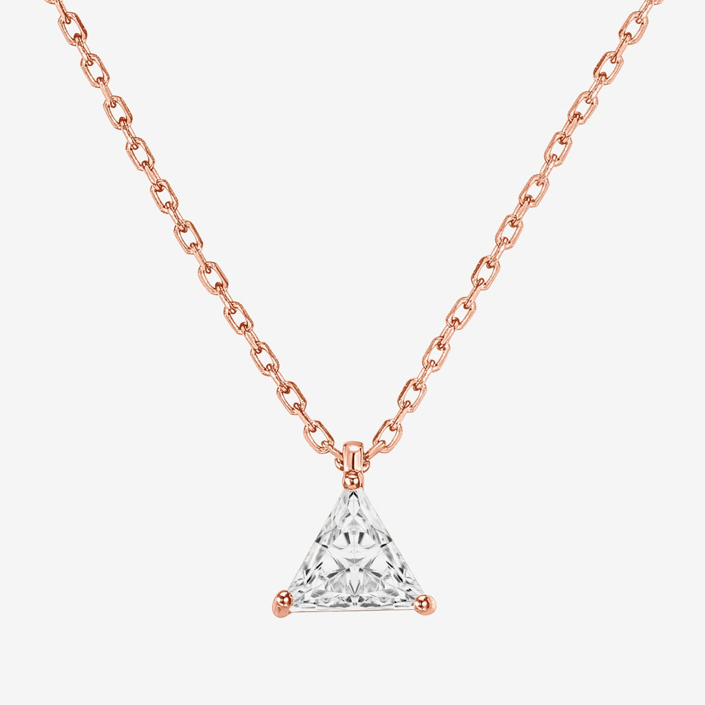 Trillion Pendant Rose Gold Necklace 