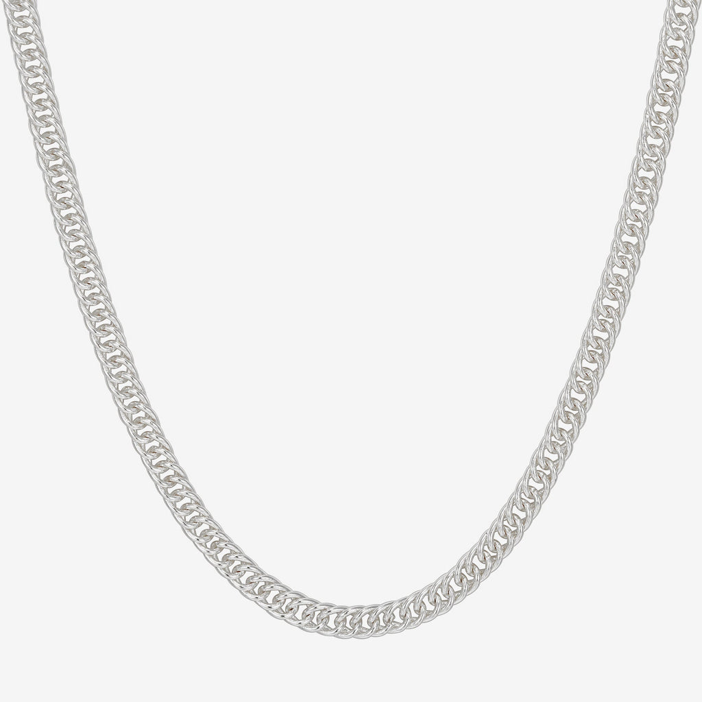 Curb Chain Adjustable Necklace 2x Curb, White Gold Necklace 