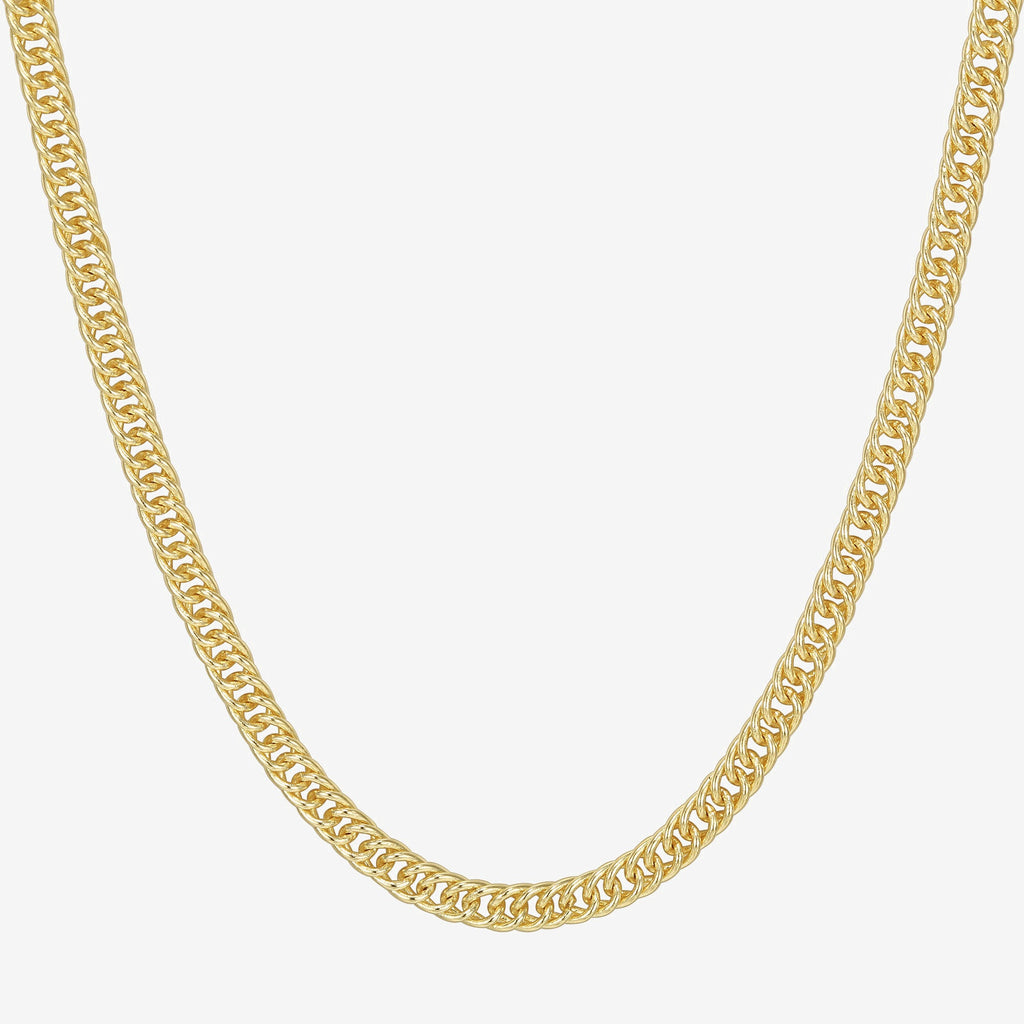 Curb Chain Adjustable Necklace 2x Curb, Yellow Gold Necklace 