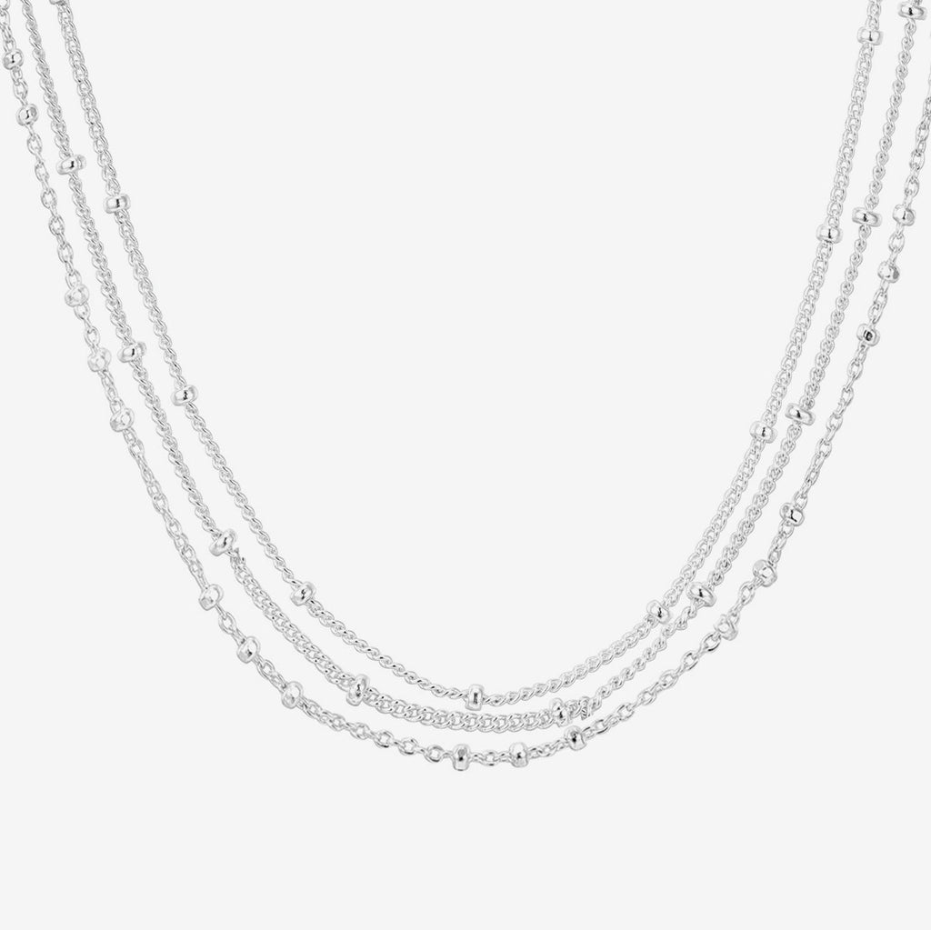 Sphere Chain Necklace White Gold Necklace 