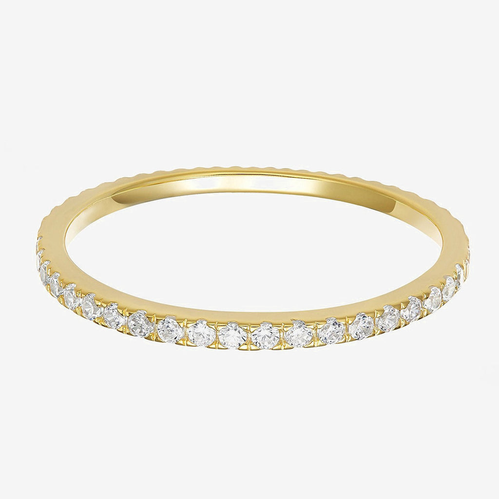 4mm Round Eternity Band 5, 6, 7, 8, 9, Yellow Gold Ring 